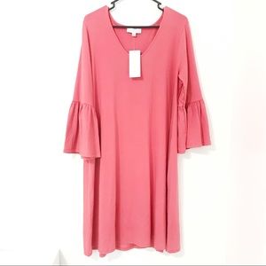 New Directions Bell Sleeve Coral Pink Dress NWT